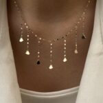 گردنبند شرابه ای پولکی آویز قلب
