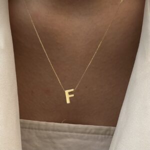 پلاک طلا حرف F